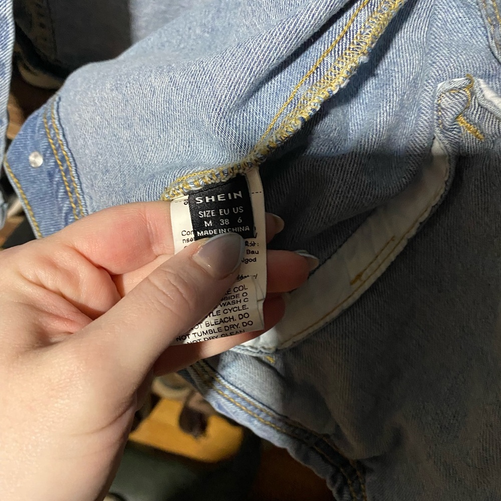 SHEIN Distressed Button-Front Denim Jacket - Picture 3 of 3